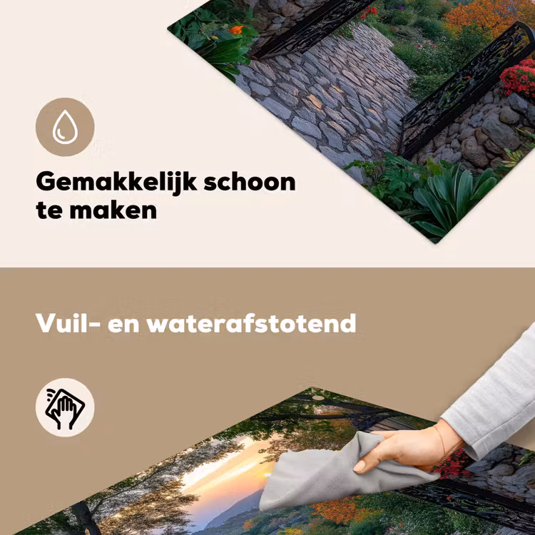 Landschap - Hek - Pad - Zonsondergang - Natuur Inductie beschemer met haakjes middel -ky-schoon-nl