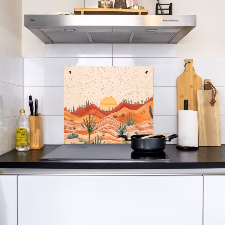 Landschap - Heuvels - Zonsondergang Inductie beschemer met haakjes middel -sfeer2