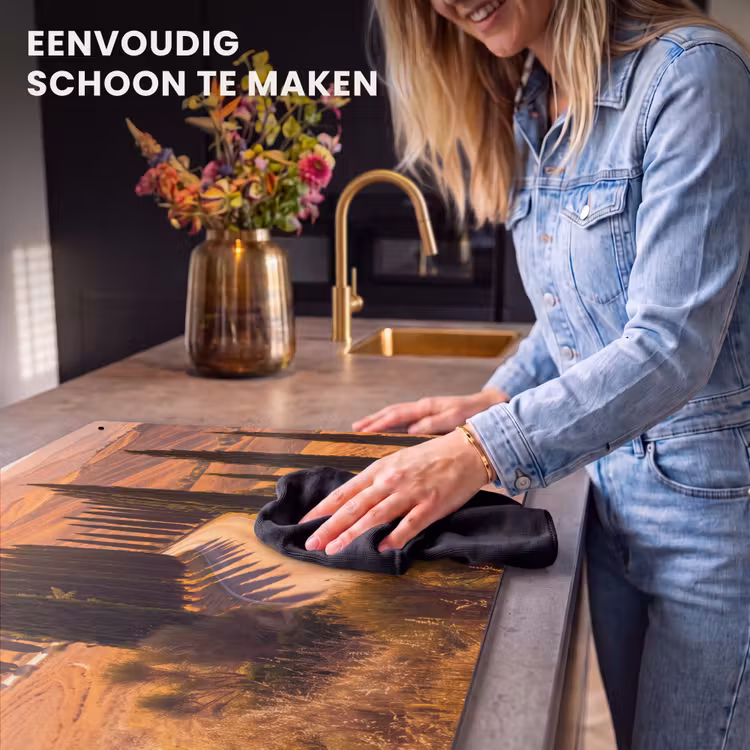Landschap - Weg - Bomen - Natuur - Goud Inductie beschemer met haakjes klein -ky-schoon-nl