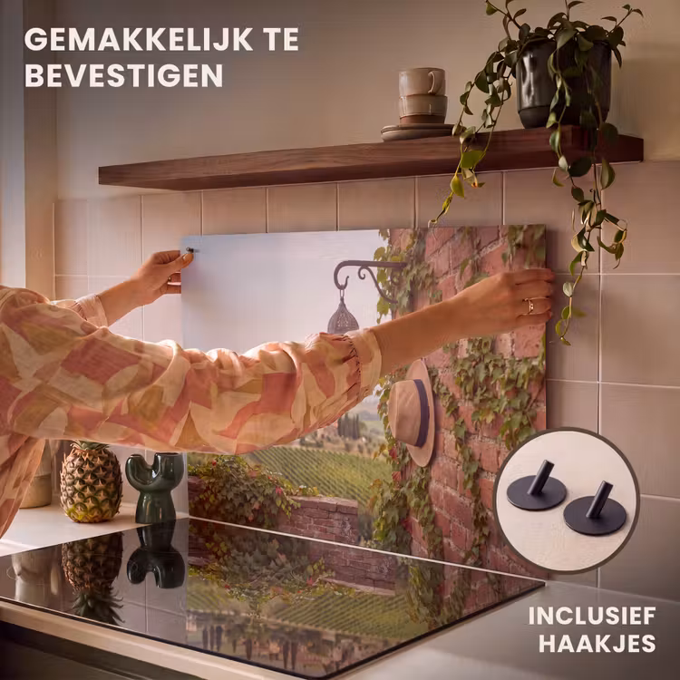 Lantaarn - Wijngaard - Landschap - Italiaans Inductie beschemer met haakjes klein -ky-ophangen-nl
