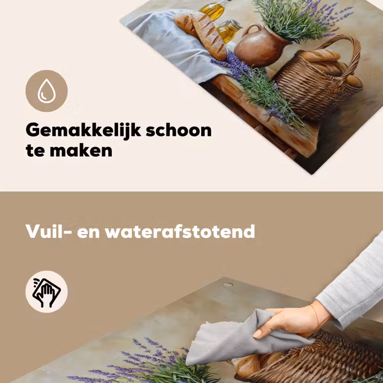 Lavendel - Brood - Stilleven Inductie beschemer met haakjes klein -ky-schoon-nl
