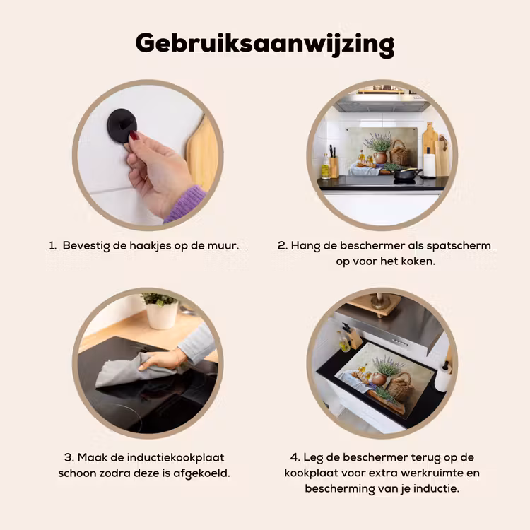 Lavendel - Brood - Stilleven Inductie beschemer met haakjes klein -ky-gebruik-nl
