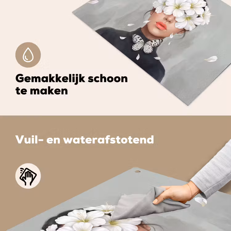 Lelies - Portret - Wit Inductie beschemer met haakjes klein -ky-schoon-nl