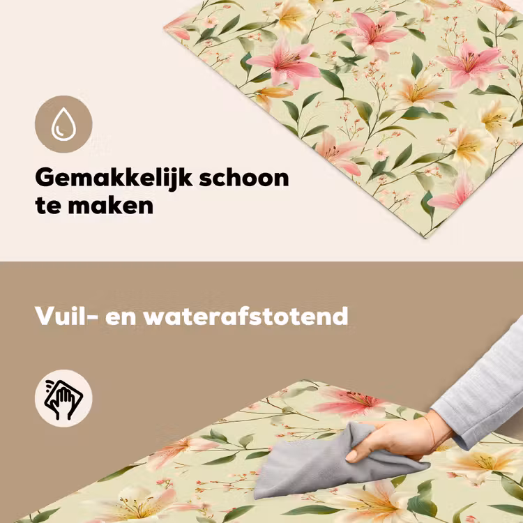 Lelies - Sereen - Kleurrijk Inductie beschemer met haakjes klein 777 -ky-schoon-nl