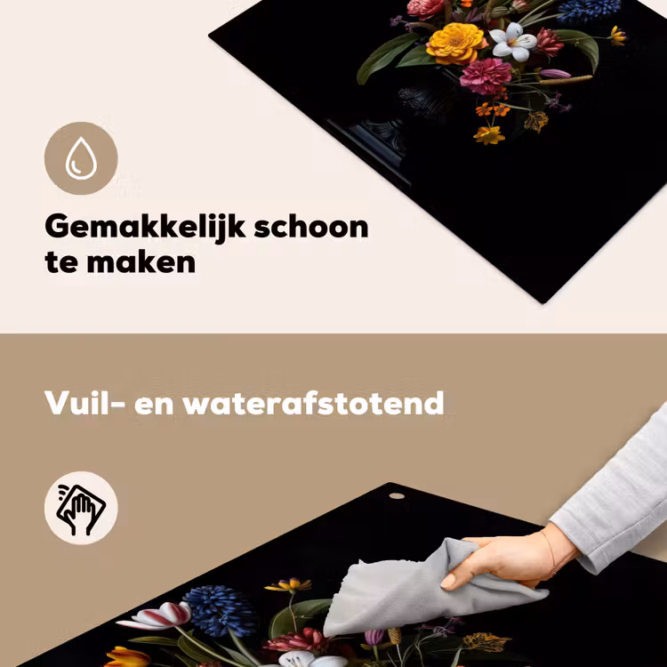 Lente - Bloemen - Klassiek - Vaas Inductie beschemer met haakjes klein -ky-schoon-nl