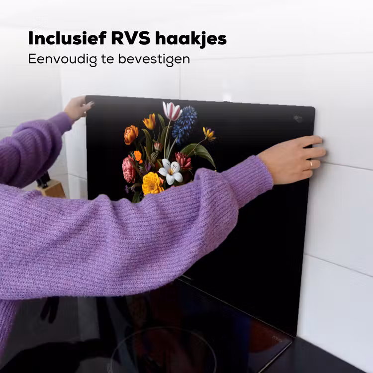 Lente - Bloemen - Klassiek - Vaas Inductie beschemer met haakjes klein -ky-ophangen-nl
