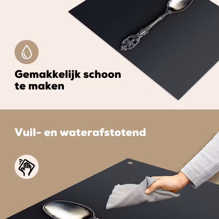 Lepel - Zilver - Metaal Inductie beschemer met haakjes klein -ky-schoon-nl