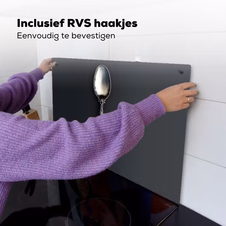 Lepel - Zilver - Metaal Inductie beschemer met haakjes klein -ky-ophangen-nl