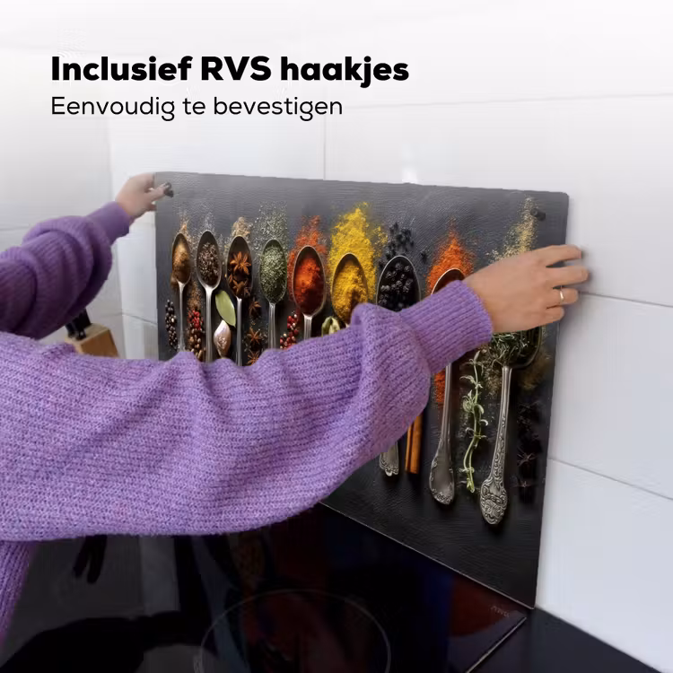 Lepels - Specerijen - Kaneel - Chili Inductie beschemer met haakjes klein -ky-ophangen-nl