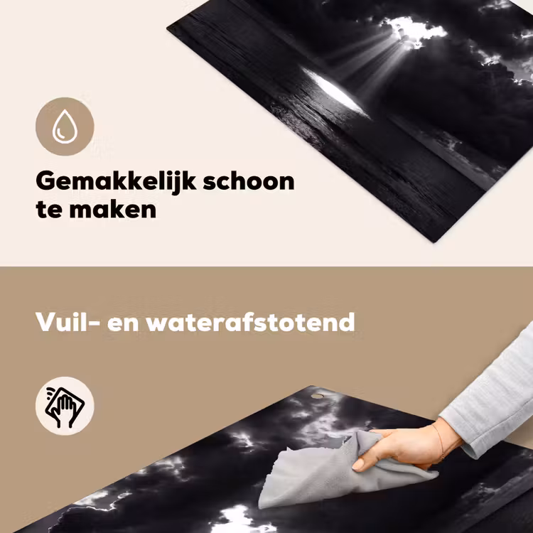 Licht - Wolken - Zee - Zwart-wit - Natuur Inductie beschemer met haakjes klein -ky-schoon-nl