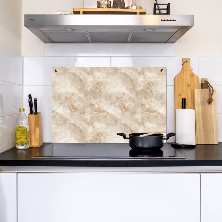 Lichtbeige - Onyx - Subtiel Inductie beschemer met haakjes klein 777 -sfeer2