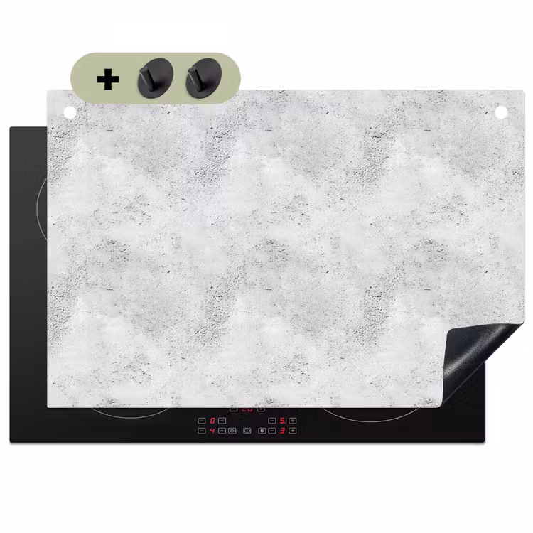 Lichtgrijs - Ruw - Subtiel Inductie beschemer met haakjes klein 777 -3d