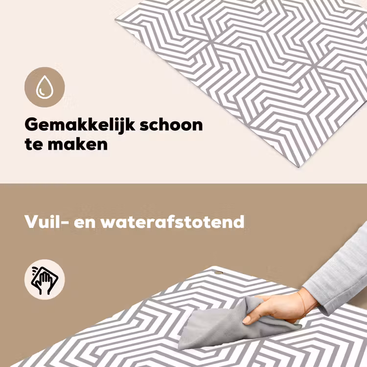 Lijn - Design - Geometrie - Patroon Inductie beschemer met haakjes klein 777 -ky-schoon-nl