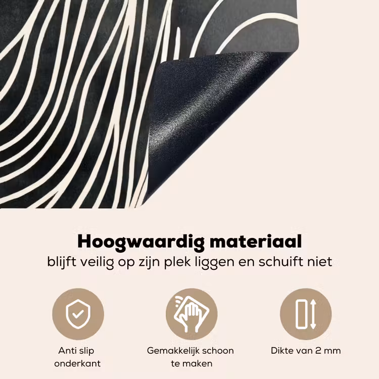 Lijnen - Patroon - Abstract - Wit Inductie beschemer met haakjes klein -ky-onderkant-nl
