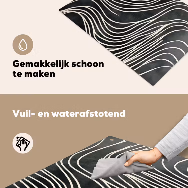 Lijnen - Patroon - Abstract - Wit Inductie beschemer met haakjes klein -ky-schoon-nl
