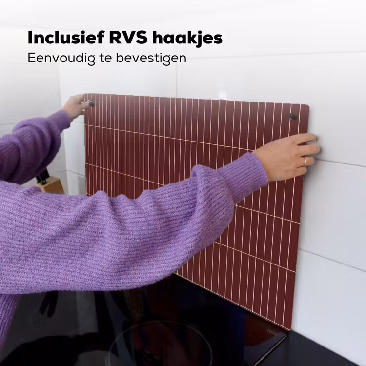Lijnen - Patroon - Bordeaux Inductie beschemer met haakjes klein 777 -ky-ophangen-nl
