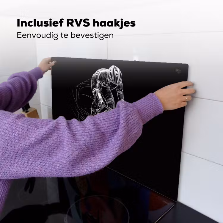 Lijntekening - Wit - Wielrennen - Snelheid Inductie beschemer met haakjes klein -ky-ophangen-nl