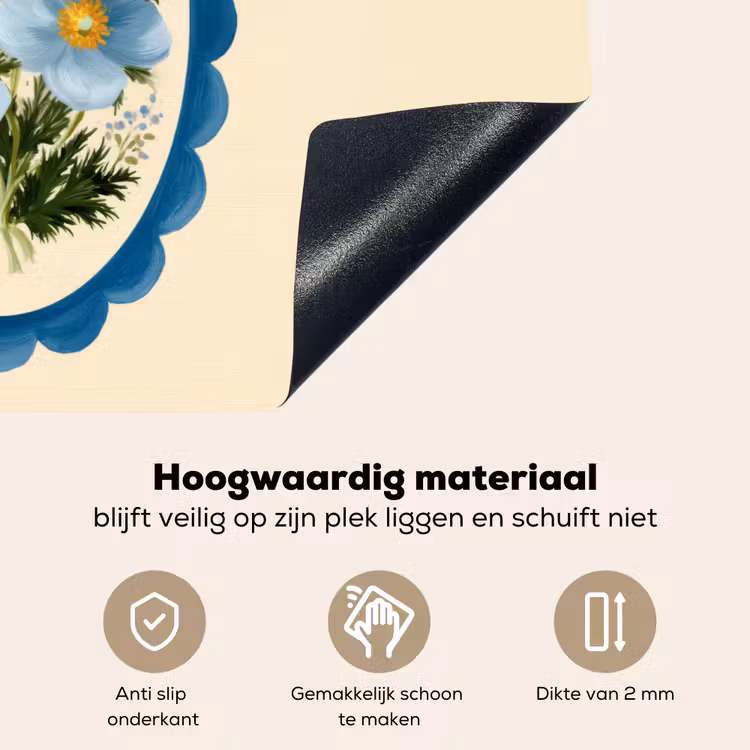 Lijst - Bloemen - Lichtblauw - Illustratie Inductie beschemer met haakjes klein -ky-onderkant-nl