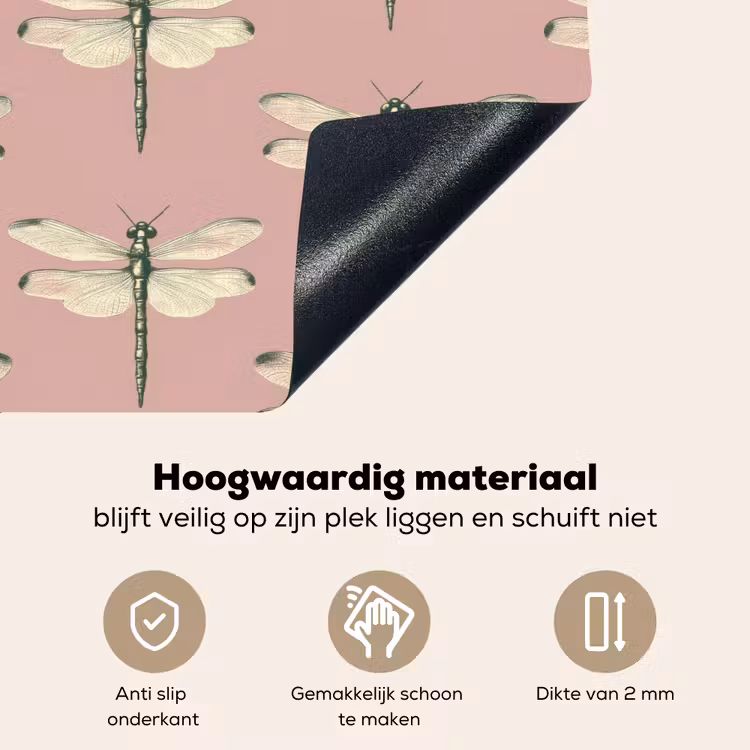 Lillibellen - Patroon - Roze Inductie beschemer met haakjes klein 777 -ky-onderkant-nl