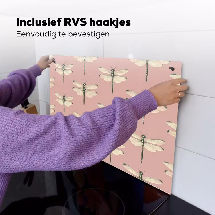 Lillibellen - Patroon - Roze Inductie beschemer met haakjes klein 777 -ky-ophangen-nl