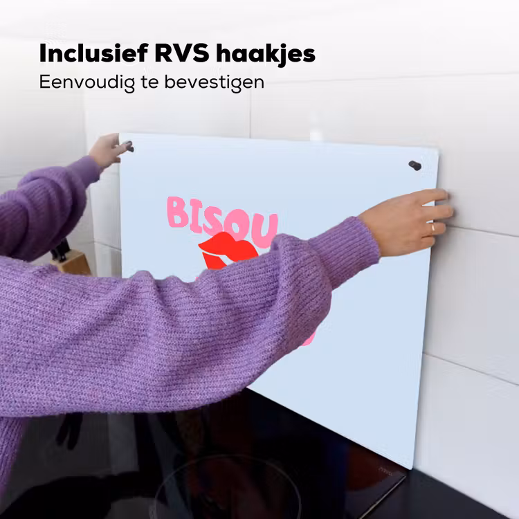 Lippen - Bisou - Blauw Inductie beschemer met haakjes klein -ky-ophangen-nl