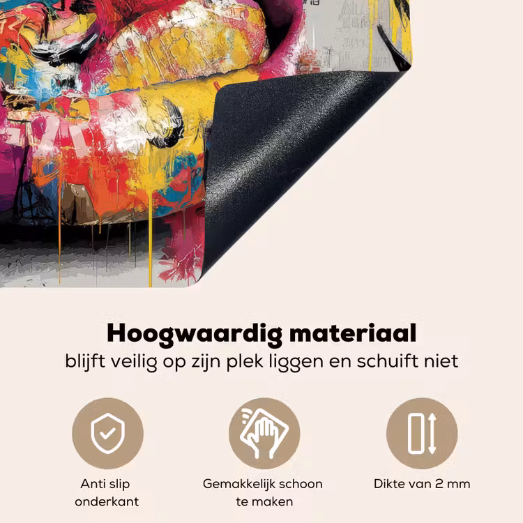 Lippen - Graffiti - Expressief Inductie beschemer met haakjes middel -ky-onderkant-nl