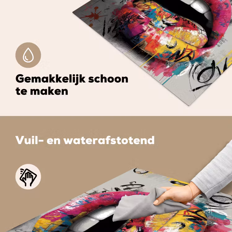 Lippen - Graffiti - Expressief Inductie beschemer met haakjes middel -ky-schoon-nl