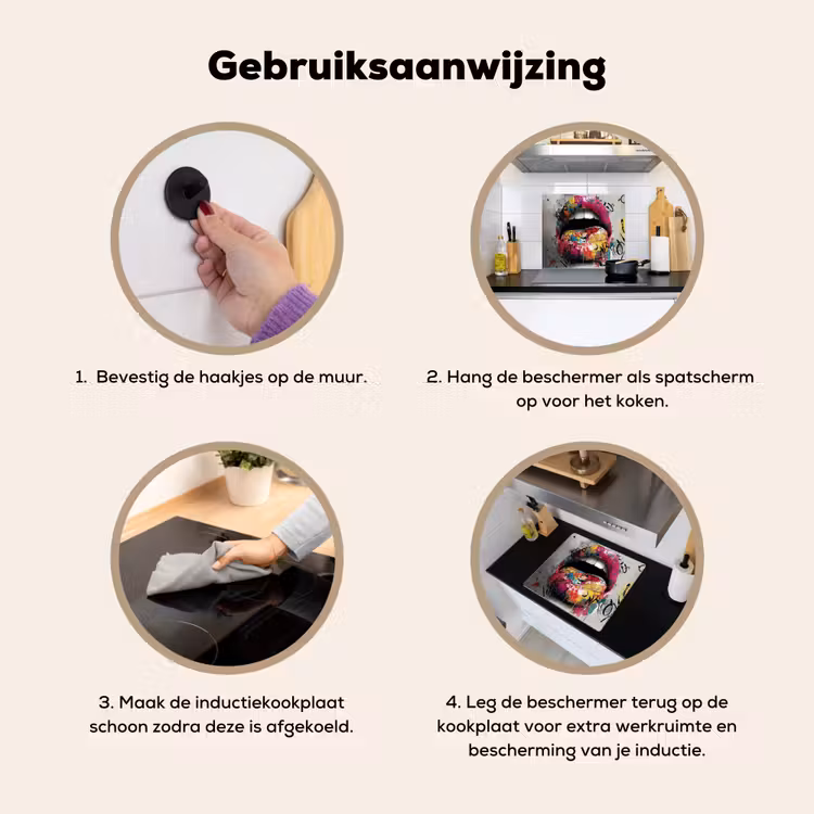 Lippen - Graffiti - Expressief Inductie beschemer met haakjes middel -ky-gebruik-nl