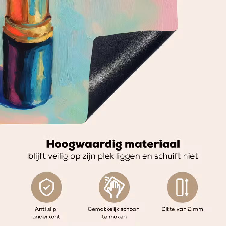 Lippenstift - Rood - Penseelstreken Inductie beschemer met haakjes middel -ky-onderkant-nl
