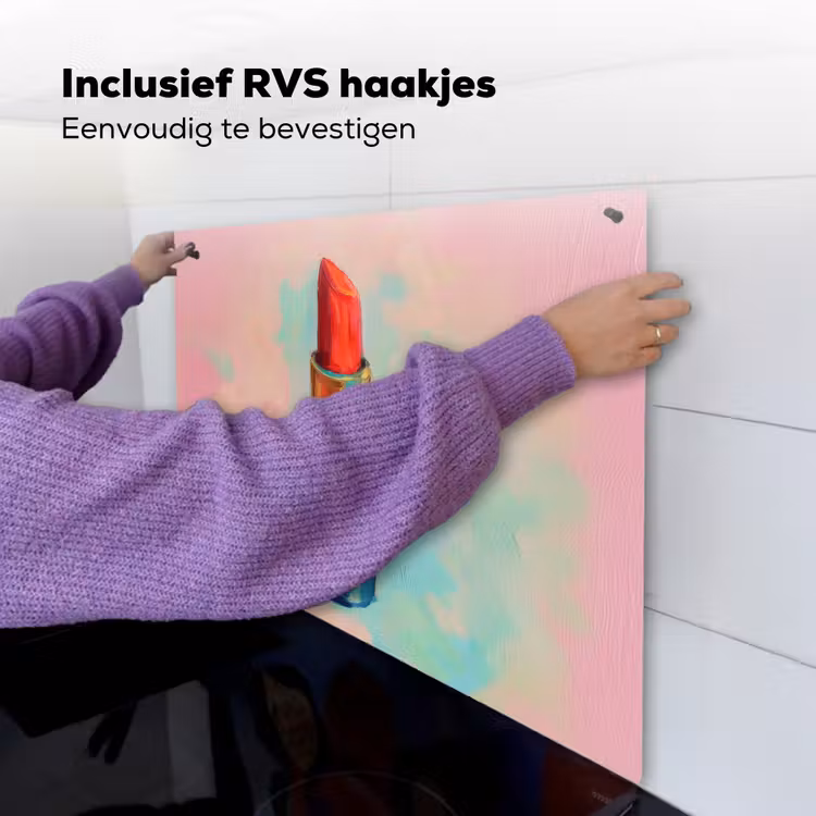 Lippenstift - Rood - Penseelstreken Inductie beschemer met haakjes middel -ky-ophangen-nl