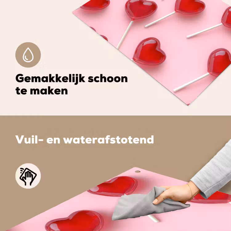 Lollies - Hartjes - Roze Inductie beschemer met haakjes klein -ky-schoon-nl