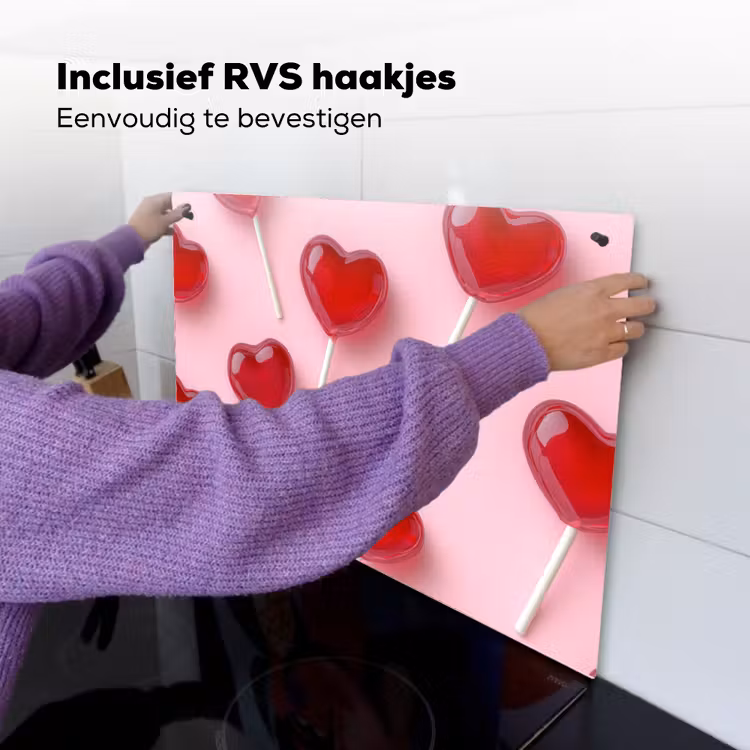 Lollies - Hartjes - Roze Inductie beschemer met haakjes klein -ky-ophangen-nl