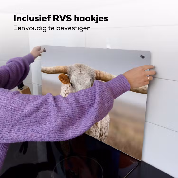 Longhorn - Grasveld - Dier Inductie beschemer met haakjes klein -ky-ophangen-nl