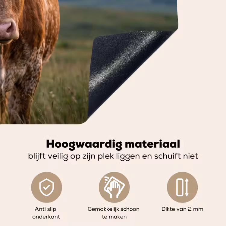 Longhorn - Landschap - Zonsondergang Inductie beschemer met haakjes klein -ky-onderkant-nl