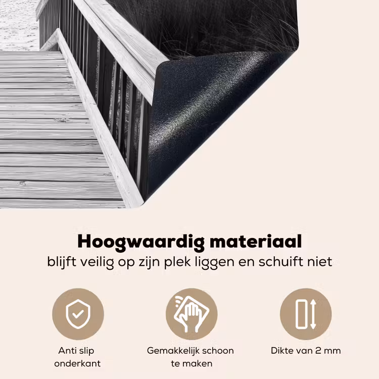 Loopbrug - Hout - Strand - Zee Inductie beschemer met haakjes klein -ky-onderkant-nl