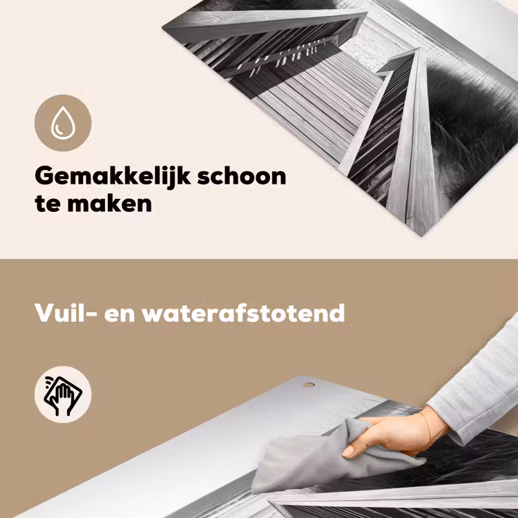 Loopbrug - Hout - Strand - Zee Inductie beschemer met haakjes klein -ky-schoon-nl