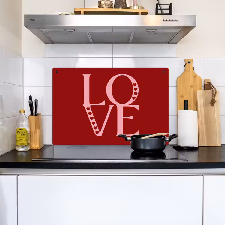 Love - Rood - Hatjes Inductie beschemer met haakjes klein -sfeer2