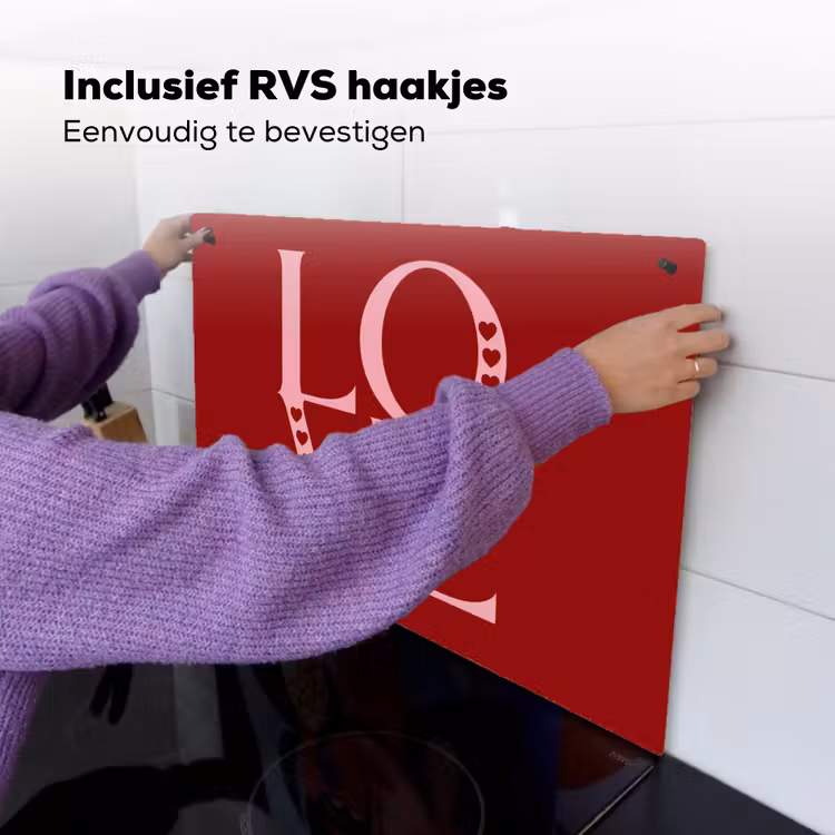 Love - Rood - Hatjes Inductie beschemer met haakjes klein -ky-ophangen-nl