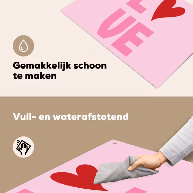 Love - Roze - Hart - Valentijn Inductie beschemer met haakjes klein -ky-schoon-nl