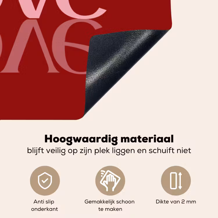 Love - Spiegeling - Rood Inductie beschemer met haakjes klein -ky-onderkant-nl
