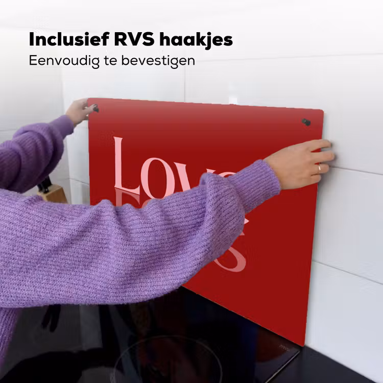 Love - Spiegeling - Rood Inductie beschemer met haakjes klein -ky-ophangen-nl