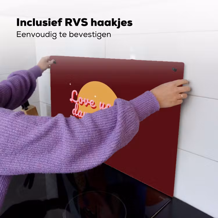 love your damn self - Cirkel - Glitter - Rood Inductie beschemer met haakjes klein -ky-ophangen-nl