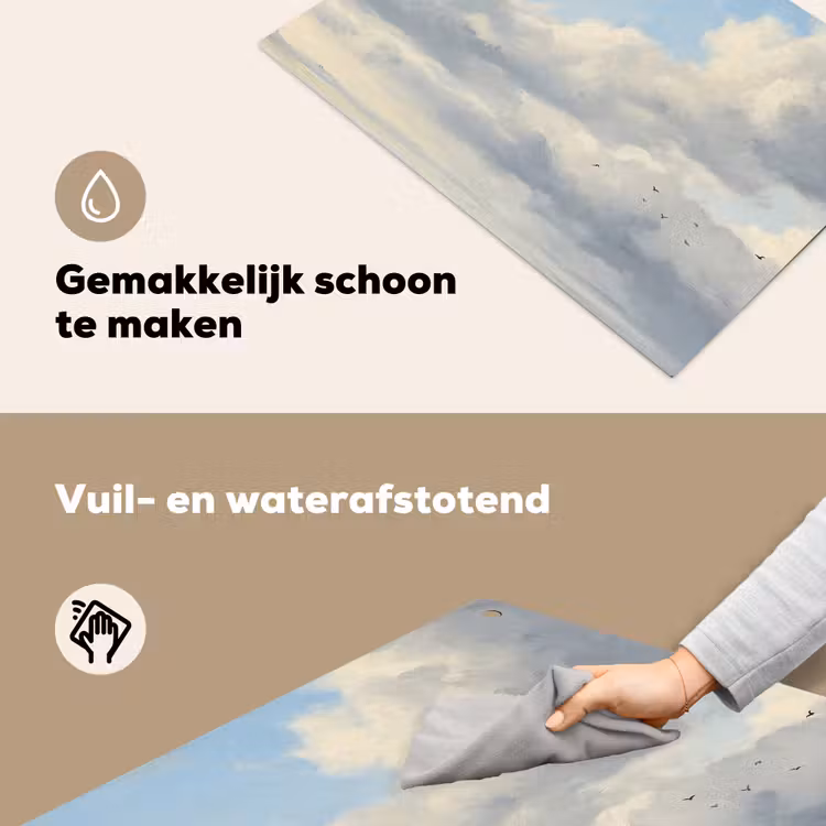 Lucht - Wolken - Natuur - Klassiek - Blauw Inductie beschemer met haakjes klein -ky-schoon-nl