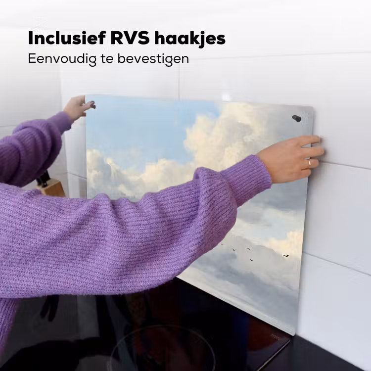 Lucht - Wolken - Natuur - Klassiek - Blauw Inductie beschemer met haakjes klein -ky-ophangen-nl