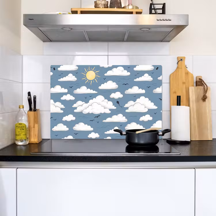 Lucht - Zon - Wolken - Natuur - Blauw Inductie beschemer met haakjes klein -sfeer2