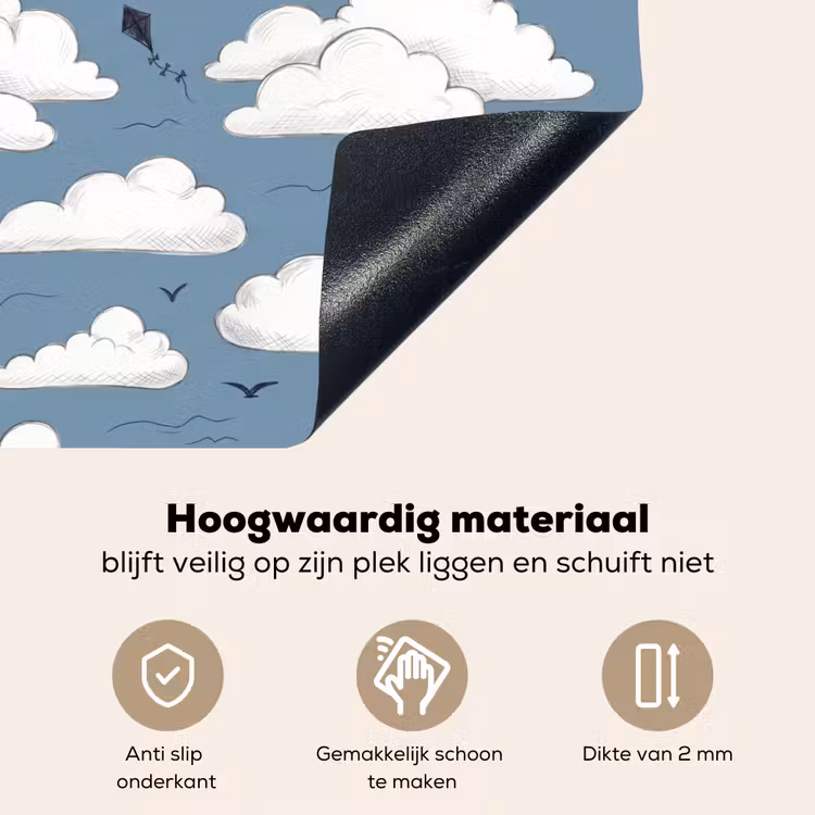 Lucht - Zon - Wolken - Natuur - Blauw Inductie beschemer met haakjes klein -ky-onderkant-nl