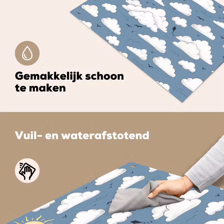 Lucht - Zon - Wolken - Natuur - Blauw Inductie beschemer met haakjes klein -ky-schoon-nl