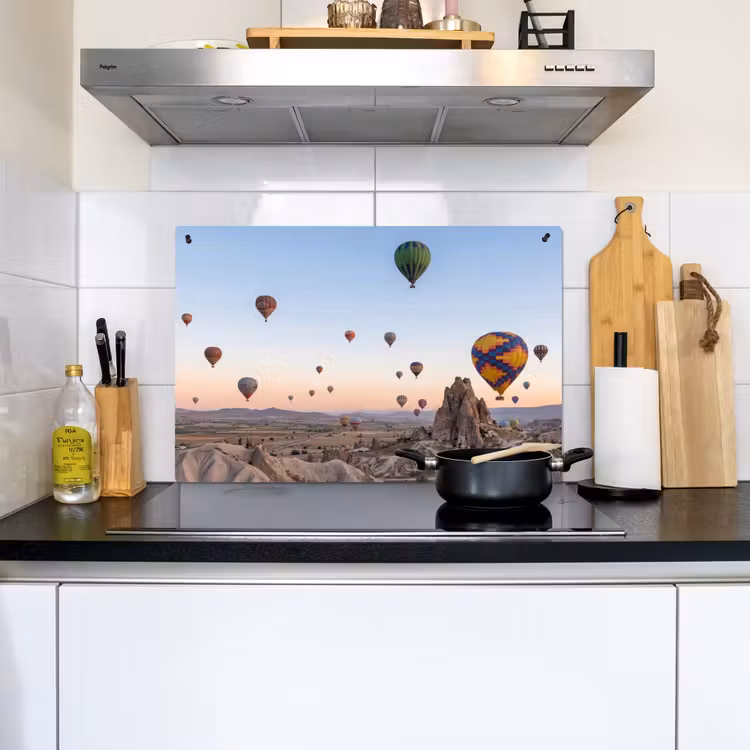 Luchtballonnen - Rotsen - Zonsopgang Inductie beschemer met haakjes klein -sfeer2