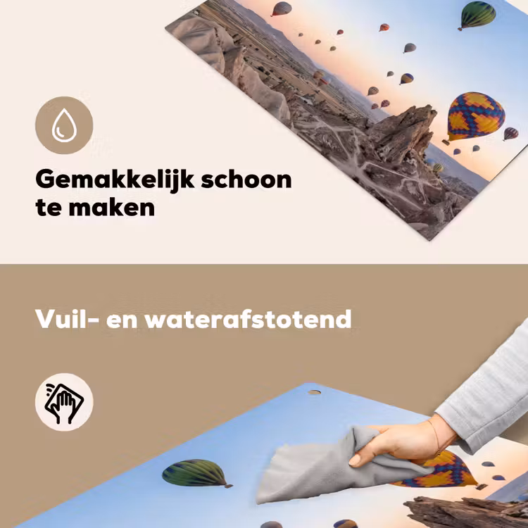 Luchtballonnen - Rotsen - Zonsopgang Inductie beschemer met haakjes klein -ky-schoon-nl