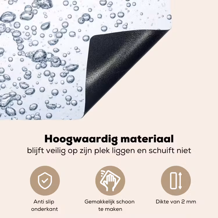 Luchtbellen - Water - Dynamisch Inductie beschemer met haakjes klein -ky-onderkant-nl